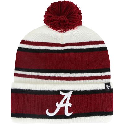 Youth '47 White Alabama Crimson Tide Stripling Cuffed Knit Hat with Pom
