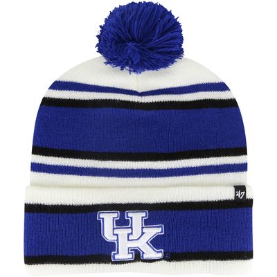 Youth '47 White Kentucky Wildcats Stripling Cuffed Knit Hat with Pom