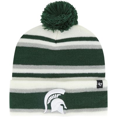Youth '47 White Michigan State Spartans Stripling Cuffed Knit Hat with Pom