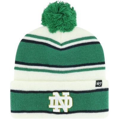 Youth '47 White Notre Dame Fighting Irish Stripling Cuffed Knit Hat with Pom