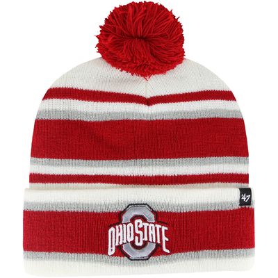 Youth '47 White Ohio State Buckeyes Stripling Cuffed Knit Hat with Pom