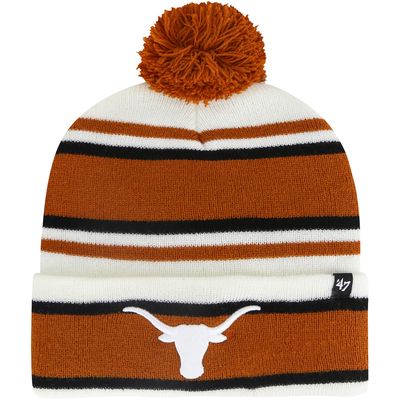 Youth '47 White Texas Longhorns Stripling Cuffed Knit Hat with Pom