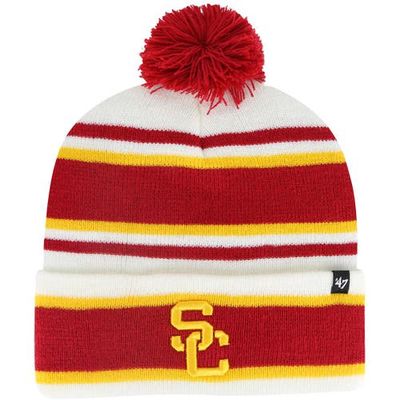 Youth '47 White USC Trojans Stripling Cuffed Knit Hat with Pom