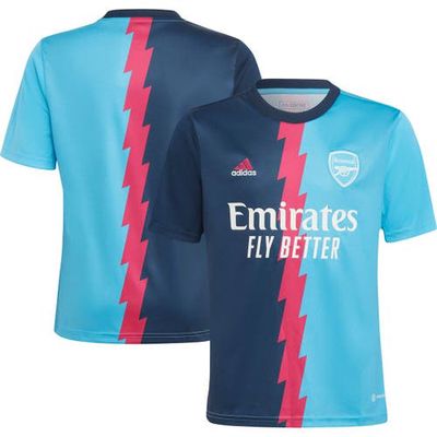 Youth adidas Light Blue Arsenal 2022/23 Pre-Match Top