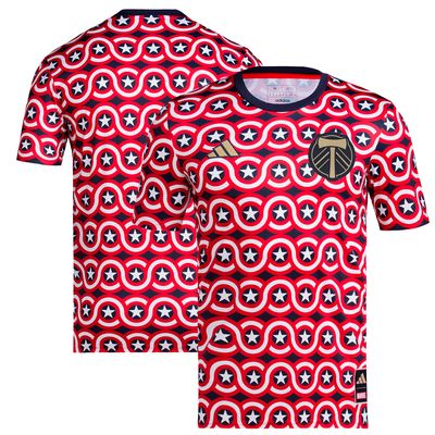 Youth adidas Red Portland Timbers 2023 Americana x Captain America Pre-Match Top