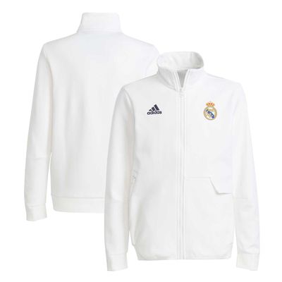 Youth adidas White Real Madrid 2023/24 Anthem Full-Zip Jacket