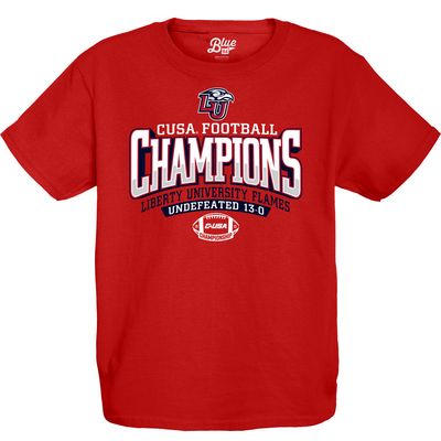 Youth Blue 84  Red Liberty Flames 2023 C-USA Football Conference Champions T-Shirt