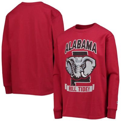 Youth Champion Crimson Alabama Crimson Tide Strong Mascot Team T-Shirt