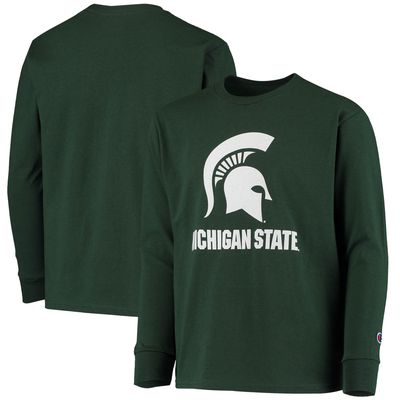 Youth Champion Green Michigan State Spartans Lockup Long Sleeve T-Shirt