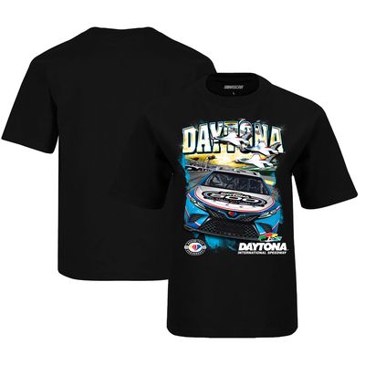 Youth Checkered Flag Black 2023 Daytona 500 Jet T-Shirt