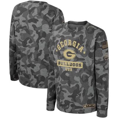Youth Colosseum Camo Georgia Bulldogs OHT Military Appreciation Dark Star Long Sleeve T-Shirt