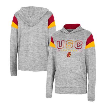 Youth Colosseum Heather Gray USC Trojans Tartookas Long Sleeve Hoodie T-Shirt