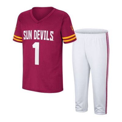 Youth Colosseum Maroon/White Arizona State Sun Devils Football Jersey and Pants Set