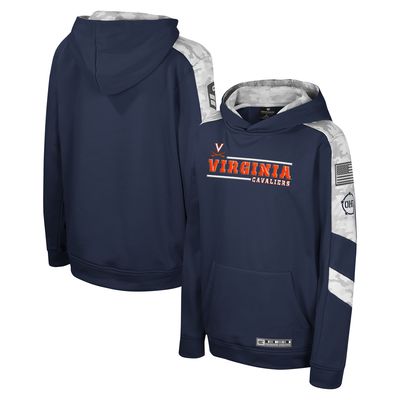 Youth Colosseum Navy Virginia Cavaliers OHT Military Appreciation Cyclone Digital Camo Pullover Hoodie