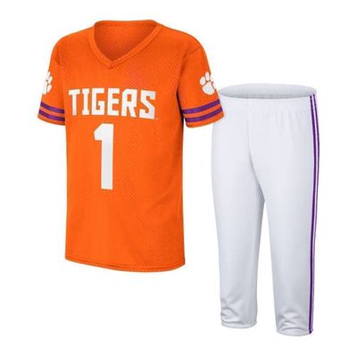 Youth Colosseum Orange/White Clemson Tigers Football T-Shirt and Pants Set