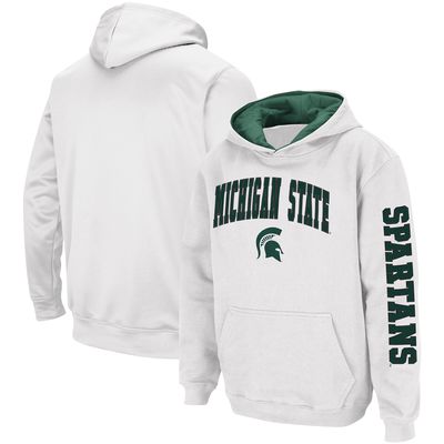 Youth Colosseum White Michigan State Spartans 2-Hit Pullover Hoodie