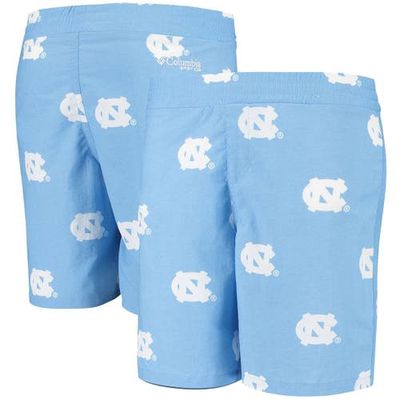 Youth Columbia Carolina Blue North Carolina Tar Heels Backcast Printed Omni-Shade Shorts in Light Blue