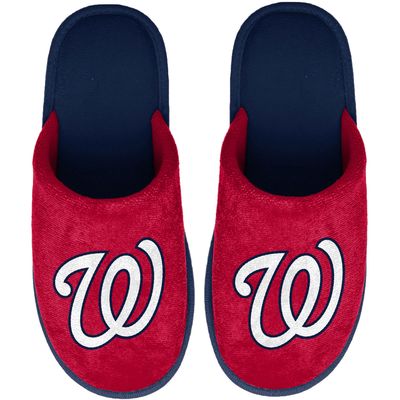 Youth FOCO Red Washington Nationals Big Logo Scuff Slippers