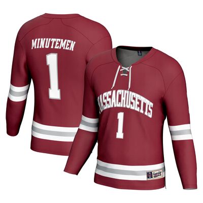 Youth GameDay Greats #1 Maroon UMass Minutemen Hockey Fashion Jersey