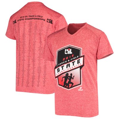 Youth Heathered Red 2018 UIL Track & Field State Championship Excursion V-Neck T-Shirt