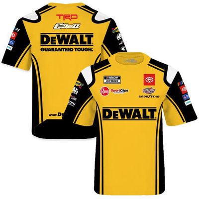 Youth Joe Gibbs Racing Team Collection Gold Christopher Bell DEWALT Sublimated Uniform T-Shirt