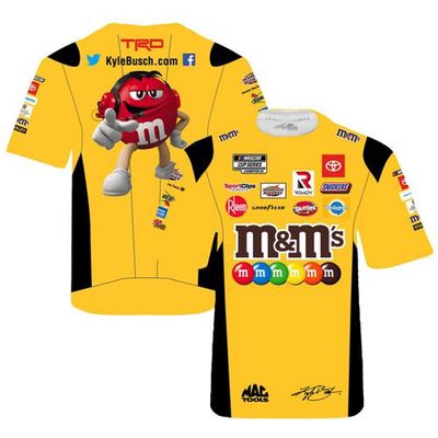 Youth Joe Gibbs Racing Team Collection White Kyle Busch M & M's Sublimated Uniform T-Shirt