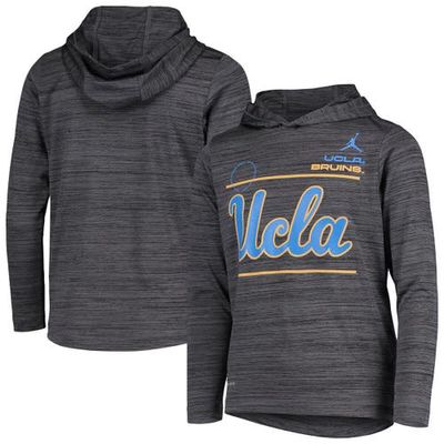 Youth Jordan Brand Black UCLA Bruins 2021 Sideline Velocity Performance Long Sleeve Hoodie T-Shirt