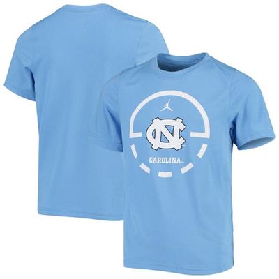 Youth Jordan Brand Carolina Blue North Carolina Tar Heels Team Basketball Legend Performance T-Shirt in Light Blue