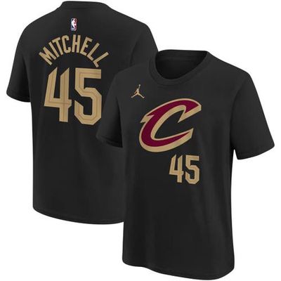 Youth Jordan Brand Donovan Mitchell Black Cleveland Cavaliers Name & Number Statement T-Shirt