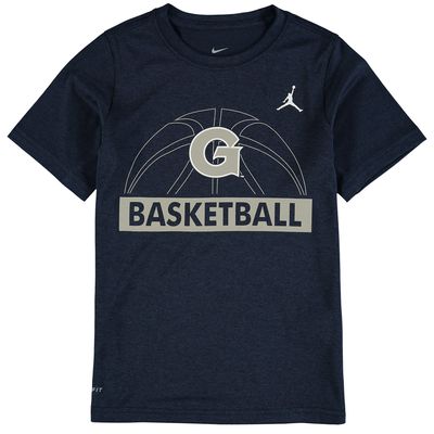 Youth Jordan Brand Navy Georgetown Hoyas Basketball and Logo Performance T-Shirt