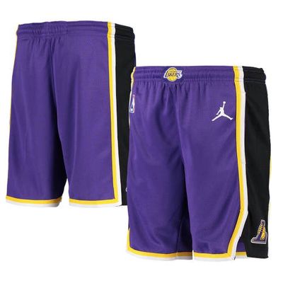 Youth Jordan Brand Purple Los Angeles Lakers 2019/20 Swingman Performance Shorts - Statement Edition