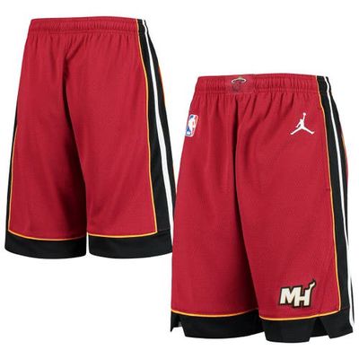 Youth Jordan Brand Red Miami Heat 2019/20 Swingman Performance Shorts - Statement Edition