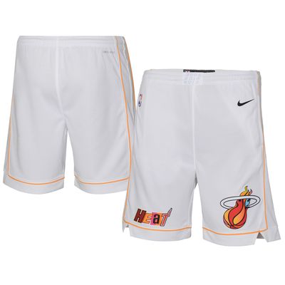 Youth Jordan Brand White Miami Heat 2022/23 City Edition Swingman Shorts