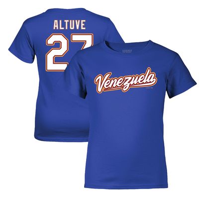 Youth LEGENDS Jose Altuve Royal Venezuela Baseball 2023 World Baseball Classic Name & Number T-Shirt