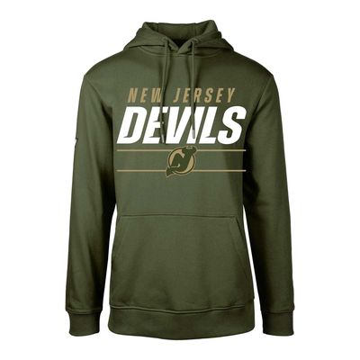 Youth Levelwear Olive New Jersey Devils Podium Fleece Pullover Hoodie