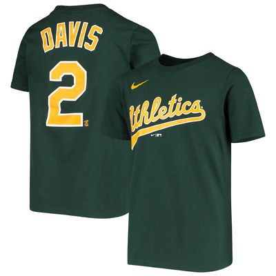 Youth Majestic Khris Davis Green Oakland Athletics Name & Number Team T-Shirt