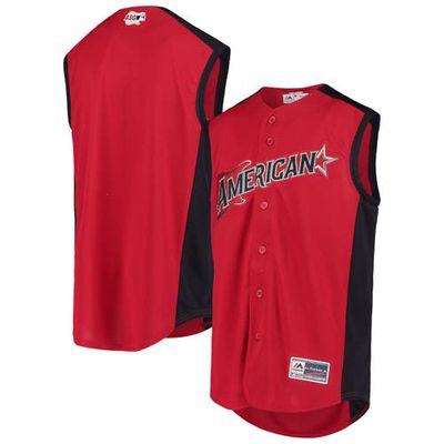 Youth Majestic Red/Navy American League 2019 MLB All-Star Game Workout Team Jersey in Scarlet