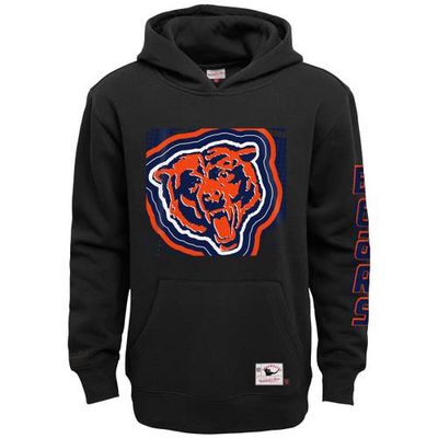 Youth Mitchell & Ness Black Chicago Bears Big Face 7.0 Pullover Hoodie