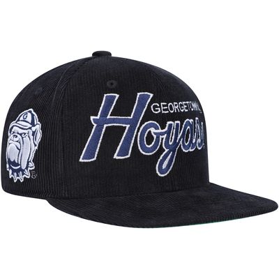 Youth Mitchell & Ness Black Georgetown Hoyas Corduroy Script Snapback Hat