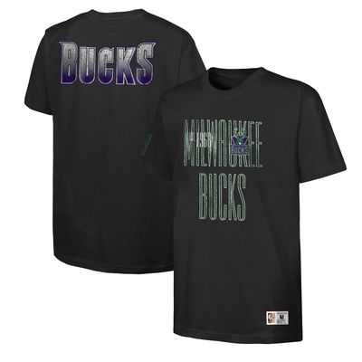 Youth Mitchell & Ness Black Milwaukee Bucks Hometown 2.0 T-Shirt