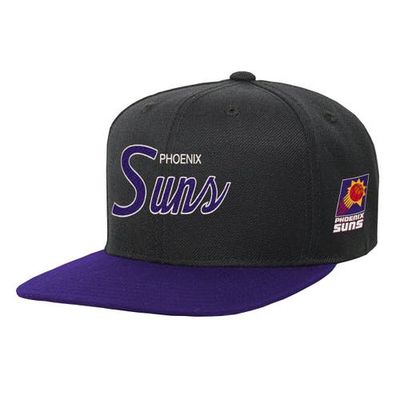 Youth Mitchell & Ness Black Phoenix Suns Team Script Snapback Hat