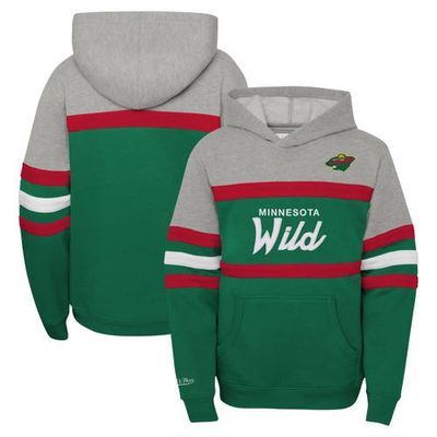 Youth Mitchell & Ness Gray Minnesota Wild Head Coach Pullover Hoodie