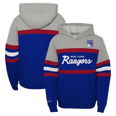 Youth Mitchell & Ness Gray New York Rangers Head Coach Pullover Hoodie
