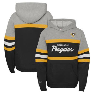 Youth Mitchell & Ness Gray Pittsburgh Penguins Head Coach Pullover Hoodie
