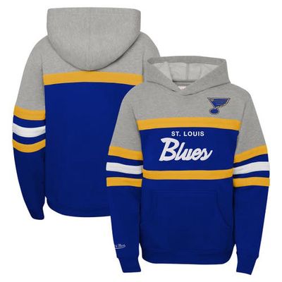 Youth Mitchell & Ness Gray St. Louis Blues Head Coach Pullover Hoodie