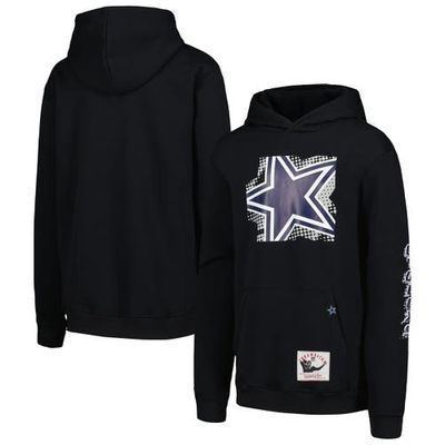 Youth Mitchell & Ness Navy Dallas Cowboys Big Face 7.0 Pullover Hoodie