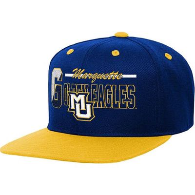 Youth Mitchell & Ness Navy Marquette Golden Eagles Varsity Letter Snapback Hat in Royal
