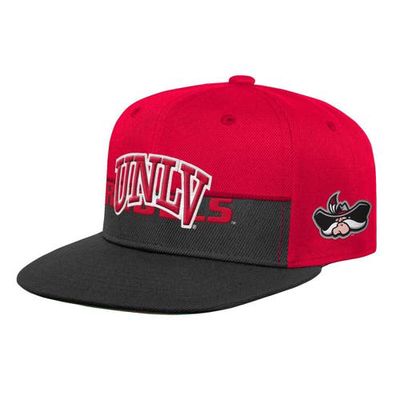 Youth Mitchell & Ness Red/Black UNLV Rebels Half and Half Snapback Hat