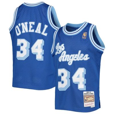 Youth Mitchell & Ness Shaquille O'Neal Royal Los Angeles Lakers 1996-97 Hardwood Classics Swingman Jersey