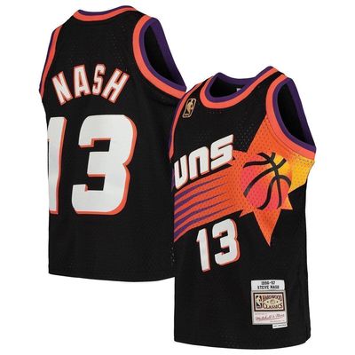 Youth Mitchell & Ness Steve Nash Black Phoenix Suns 1996-97 Hardwood Classics Swingman Throwback Jersey